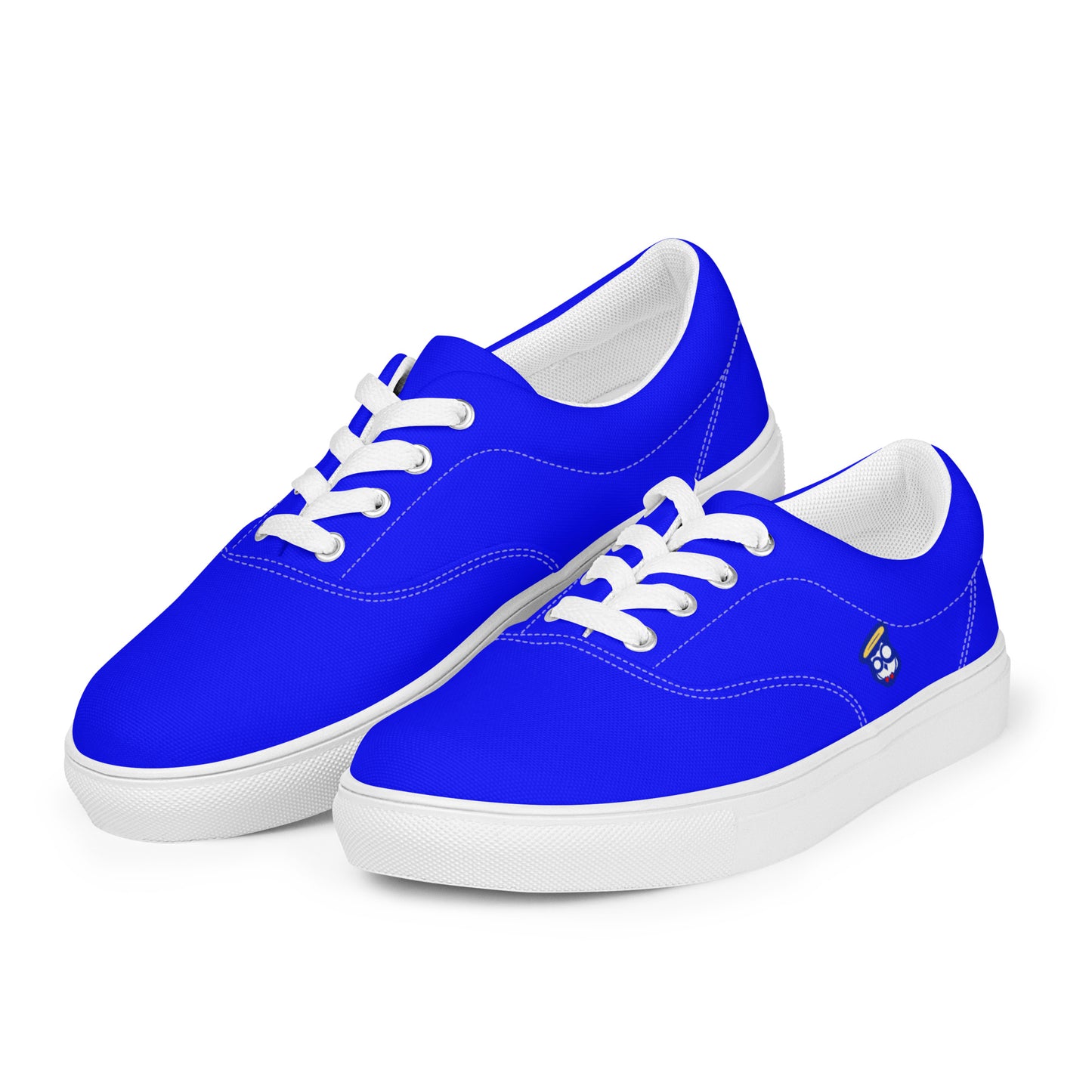 Night Sky Blue Dragon Blue Logo "The Classic's" Low Lace-up Canvas Shoes (Women's)