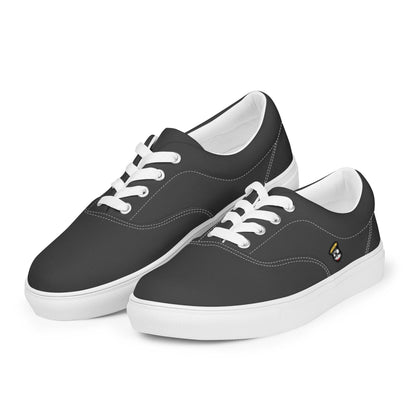 Dark Gray Drips Pharaoh "The Classic's" Low Lace-up Canvas Shoes (Women's)