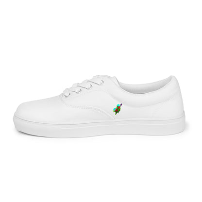 White Red "Tulips" Low Lace-up Canvas Shoes (Women's)