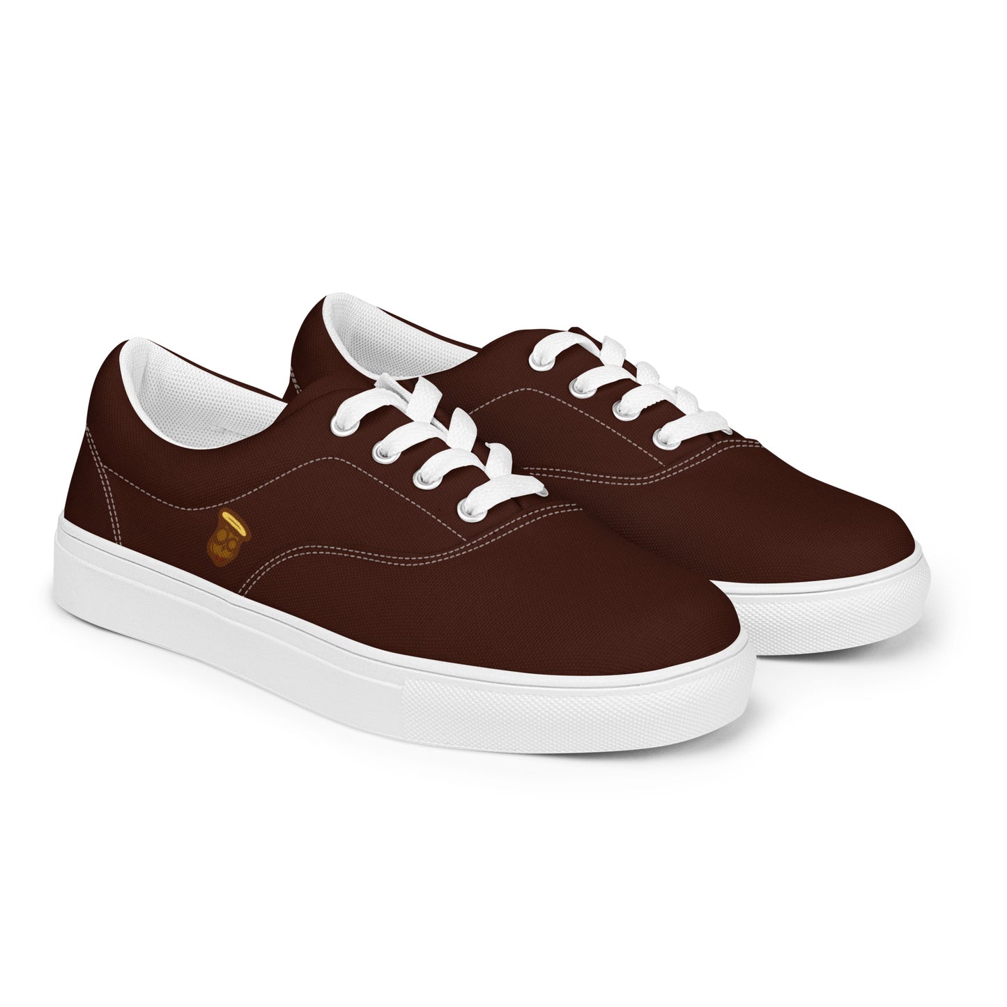 Chocolate Maroon "The Classic's" Low Lace-up Canvas Shoes (Women's)