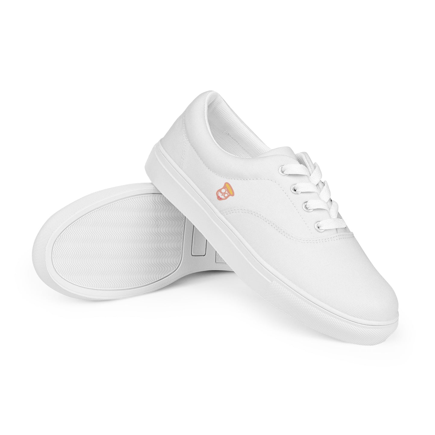 White in Pink Logo "The Classic's" Low Lace-up Canvas Shoes (Women’s)