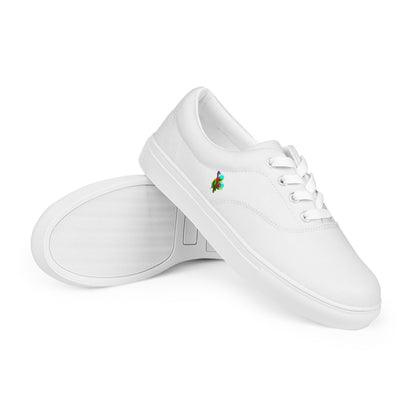 White Red "Tulips" Low Lace-up Canvas Shoes (Women's)