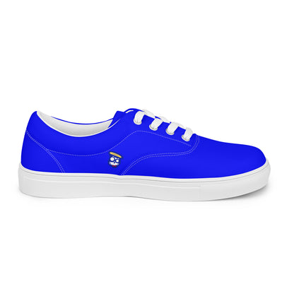 Night Sky Blue Dragon Blue Logo "The Classic's" Low Lace-up Canvas Shoes (Women's)